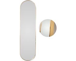 MISOU Spiegel - Passpiegel - Goud - Ovaal - Hangend - 112x40cm - Glas - Wandspiegel - ARIEN