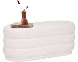 MISOU Teddy Bank - Teddy Poef - Hocker - Bouclé - Stof - 100x40cm