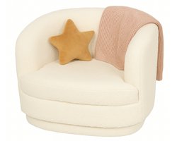 MISOU Teddy stoel - kind - Fluffy stoel - Teddy kinderstoel - fauteuil - teddy - Boucle stoel - 41x45cm - Wit