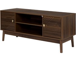 MISOU Tiffany TV Meubel - Kast met Opbergruimte - Wandkast - TV Stand - Wandmeubel - Hout - met 2 Deuren - Goude Details
