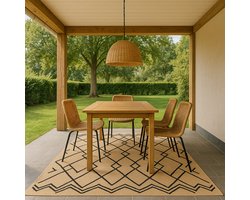 MISOU Vloerkleed - Rechthoek - Tapijt - Woonkamer - Veranda - Slaapkamer - Kleed - 150x200cm - voor Binnen en Buiten - NAOMI