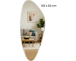 MISOU Wandspiegel - Organische Vorm - 142x60cm - Spiegel - Zonder Lijst - Badkamerspiegel - Woondecoratie - Wanddecoratie - Miroir Mural- ZOE