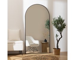MISOU Wandspiegel - Zwart - Grote Staande Spiegel - 177x91CM - Vloerspiegel - Wanddecoratie - Woonkamer - Woondecoratie - Miroir Mural - LULU
