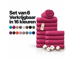 Miss Towels 50x100 Handdoeken Set 12 st. - 5 sterren Hotelkwaliteit - Badtextiel - Luxe Badhanddoeken - Zachte Badlakens - Fuchsia - Made in Portugal