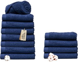 Miss Towels 50x100 Handdoeken Set 12 st. - 5 sterren Hotelkwaliteit - Badtextiel - Luxe Badhanddoeken - Zachte Badlakens - Marine Blauw - 8+4