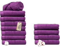 Miss Towels 50x100 Handdoeken Set 12 st. - 5 sterren Hotelkwaliteit - Badtextiel - Luxe Badhanddoeken - Zachte Badlakens - Paars
