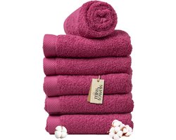Miss Towels 50x100 Handdoeken Set 6 st. - 5 sterren Hotelkwaliteit - Badtextiel - Luxe Badhanddoeken - Zachte Badlakens - Fuchsia