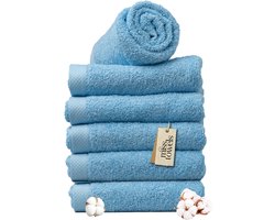 Miss Towels 50x100 Handdoeken Set 6 st.- 5 sterren Hotelkwaliteit - Badtextiel - Luxe Badhanddoeken - Zachte Badlakens - HemelsBlauw - 5+1
