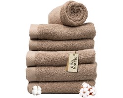 Miss Towels 50x100 Handdoeken Set 6 st. - 5 sterren Hotelkwaliteit - Badtextiel - Luxe Badhanddoeken - Zachte Badlakens - Kastanje Bruin - 5+1