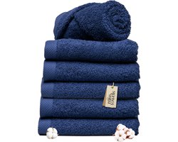 Miss Towels 50x100 Handdoeken Set 6 st. - 5 sterren Hotelkwaliteit - Badtextiel - Luxe Badhanddoeken - Zachte Badlakens - Marine Blauw