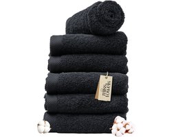 Miss Towels 50x100 Handdoeken Set 6 st. - 5 sterren Hotelkwaliteit - Badtextiel - Luxe Badhanddoeken - Zachte Badlakens - Zwart