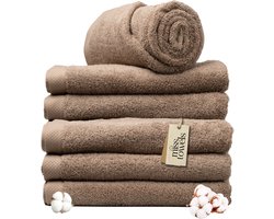 Miss Towels 70x140 Handdoeken Set 6st. - 5 sterren Hotelkwaliteit - Badtextiel - Luxe Badhanddoeken - Zachte Badlakens - Kastanje Bruin