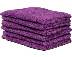 Miss Towels Hotelkwaliteit Gastendoekje Set - Paars - 6 stuks - Gastendoekjes - 100% katoen - 30x50cm - 550 gr/m2