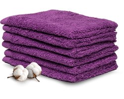 Miss Towels Hotelkwaliteit Gastendoekje Set - Paars - 6 stuks - Gastendoekjes - 100% katoen - 30x50cm - 550 gr/m2 - Made in Portugal