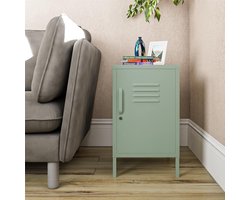 Mission District|Bijzettafel met 1 deur groen metaal