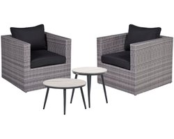 Missoula balkonset – 4-delige wicker loungeset