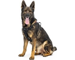 Mister Mill Hondentuigje 3x Klikgesp Maat M Zwart - Anti-Trek Tuig Hondenharnas - Y Tuig Hond Reflecterend - Gerecycled Materiaal