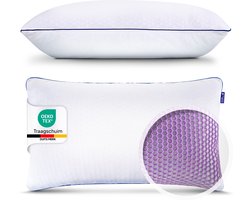 Mister Sandman Kussen van Traagschuim en Hoes - 1-Pack Hoofdkussen TPE Premium Slaapkussen voor Zijslaper, Buikslapers, Rugslapers 40 x 60 cm Ergonomisch Neksteunkussen voor Hals & Schouderpijn