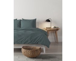 Mistral Home - DEKBEDOVERTREK - gewassen katoen - 240 x 220 cm + 2x 65 x 65 cm - lits-jumeaux - bicolor - groen