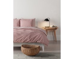 Mistral Home - DEKBEDOVERTREK - gewassen katoen - 240 x 220 cm + 2x 65 x 65 cm - lits-jumeaux - bicolor - roze