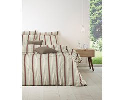 Mistral Home - DEKBEDOVERTREK - katoen renforcé - 240 x 220 cm + 2x 65 x 65 cm - lits-jumeaux - ruiten - roest- Duurzaam