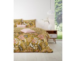 Mistral Home - DEKBEDOVERTREK - katoen renforcé - 260 x 240 cm + 2x 65 x 65 cm - extra breed - botanisch - geel