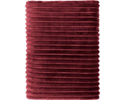 Mistral Home - PLAID - recycled flannel - 130 x 170 cm - effen kleur - bordeaux- Duurzaam