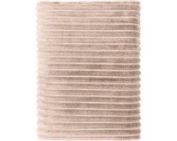 Mistral Home - PLAID - recycled flannel - 150 x 200 cm - effen kleur - beige- Duurzaam