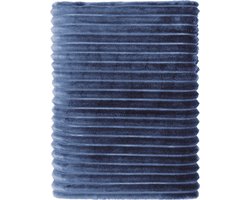 Mistral Home - PLAID - recycled flannel - 150 x 200 cm - effen kleur - blauw- Duurzaam