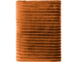 Mistral Home - PLAID - recycled flannel - 150 x 200 cm - effen kleur - roest- Duurzaam