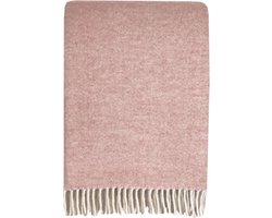 Misty pink double face recycled wool throw