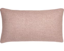 Misty pink double faced recycled wool rectangle cushion