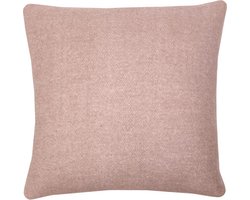 Misty pink double faced recycled wool square cushion
