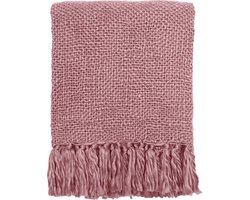 Misty pink solid throw