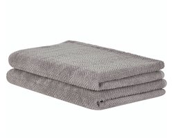 MITIARO - Handdoek set van 2 - Grijs - Katoen