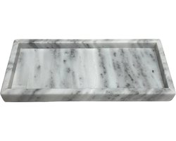 Mivalo® Marmeren Dienblad Rechthoek – Plateau – Schaal – Decoratie Tray – Wit  – 30x13cm