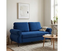MIVRAY 2-Zitsbank 173,5 cm - Ergonomisch Comfort En Hoge Draagkracht - Voor Appartement En Woonkamer - Stof Blauw