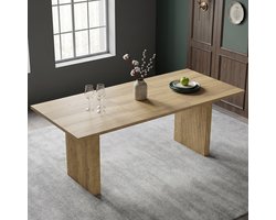 MIVRAY Eettafel - Uitschuifbaar Voor 6 Tot 8 Personen - Rechthoekig Voor Eetkamer - MDF Eikenkleur - 140 Tot 200 Cm