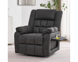 MIVRAY Sta Op Stoel 103 x 96 x 87 cm - Elektrisch Verstelbaar Met Massage En Verwarming - Woonkamer - Stoffen - Grijs
