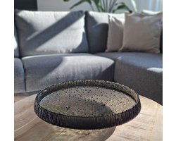 Mix en Match - Schaal - Black Smokey - Glas - decoratie plateau - dienblad - fruitschaal - Zwart