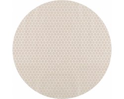MixMamas Rond Tafelkleed Gecoat Jacquard - Ø 160 cm -Linnen Stippen - Beige