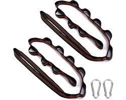 MK Stoer -Hangmat bevestiging - Ophangriem - Hangmat accessoire - 300 kg - Ophangset - Boomriemen - Hangmat touw - Karabijnhaken - Kamperen - Outdoor - Wandeltochten - 2 stuks
