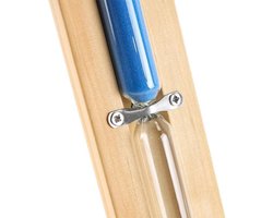 MK Stoer -Sauna zandloper timer - 15 minuten - houten - muur gemonteerd - roterend - hittebestendig - ontspannende sessies - blauw - geschikt voor sauna's