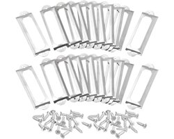 Mk stoer Set van 30 Metalen Labelhouders | Label Frame (60x17mm) incl. Schroefjes | Ideaal voor Archiefkast, Kantoor Dressoir, Boekenkast & Planken