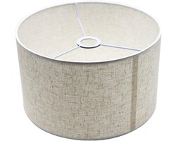 MK Stoer -Stoffen Lampenkap voor Tafellamp, Staande Lamp, Hanglamp, Wandlamp, Bedlamp - Linnen - Hoogwaardig - Grijs - Sfeervolle Verlichting - Geschikt voor Philips, Ikea - Universeel - Rond Model met Patroon 26 x 26 x 19 cm