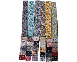 MK Stoer - Stoffen stroken rol stof - Patchwork - Voorgesneden - Quiltstrips - Rol up - Bloem - Kleding - Tafelkleed - Doe-het-zelf - Naaien - Ambachten - Gunsten - 6,25 x 100 cm - 36 stuks