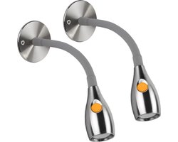 MKSS® Bedlampjes Hoofdbord - Leeslampjes - Bedlamp Slaapkamer Volwassenen - 2 Stuks - Zilver