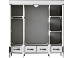 MKSS® Dressing Kasten - Kledingkast - Kledingkasten Slaapkamer - Organizer - Grijswit