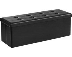 MKSS® Luxe Zwarte Dekenkist voor Dekens en Extra Opslag -Bijzet Bankje Binnen - Opbergbank Binnen en Buiten - Dekenkisten voor Slaapkamers - Bank met Opslagruimte - Bedkist