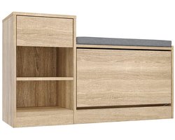 MKSS® Schoenenbank met Zitkussen - Schoenenrek - Schoenenbank - Halmeubel